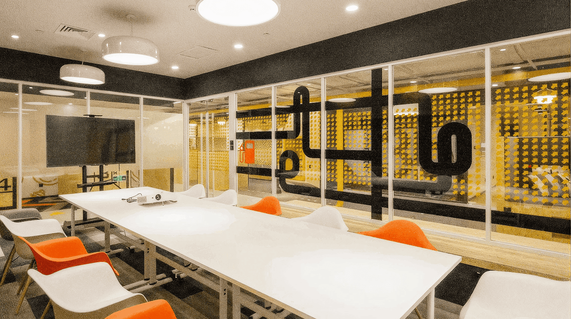 Hub has comfortable co-working spaces