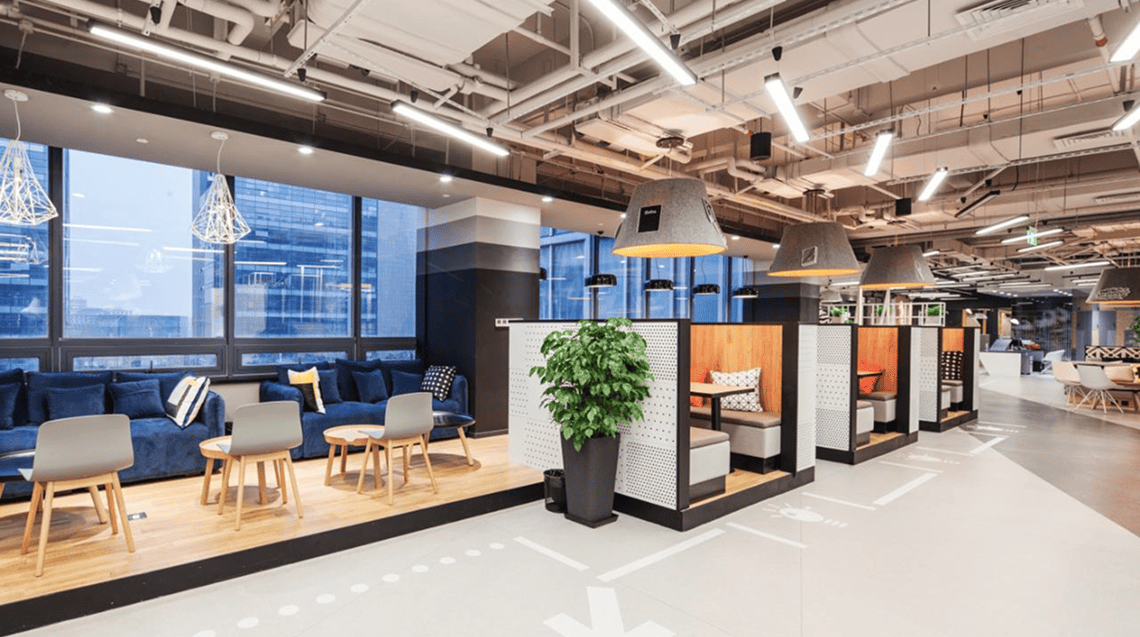 Hub has comfortable co-working spaces